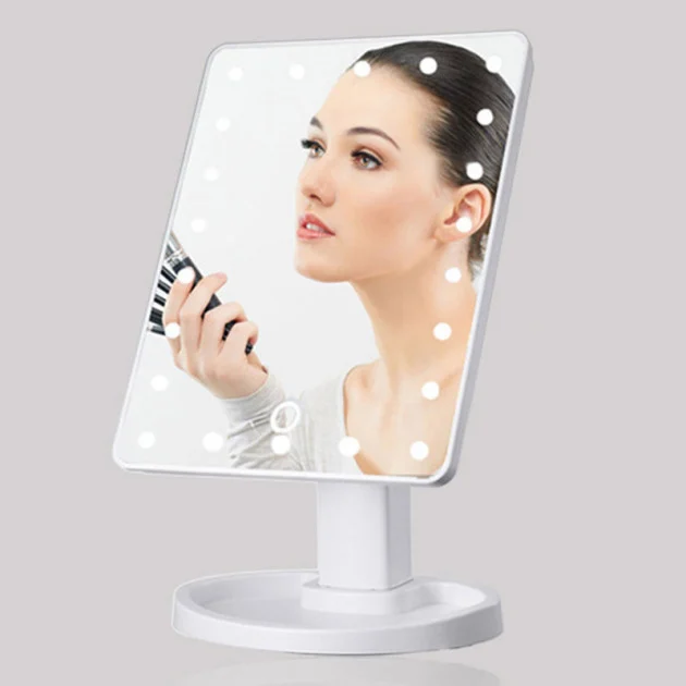 Зеркало настольное Mirror с LED подсветкой 16 диодов Белый (1970050505) - фото 4