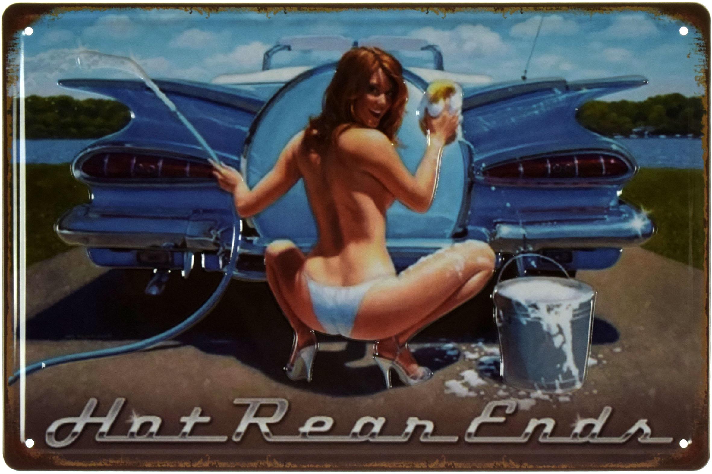 Табличка металлическая Hot Rear Ends Pin Up 20x30 см