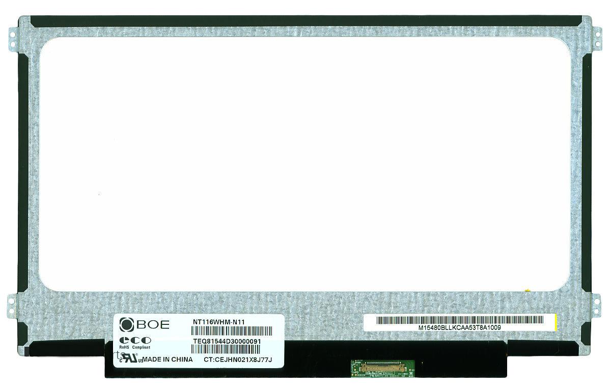 Матрица для ноутбука 11,6" Slim 30 pin EDP справа 1366x768 LED крепления справа/слева матовая BOE-Hydis NT116WHM-N11