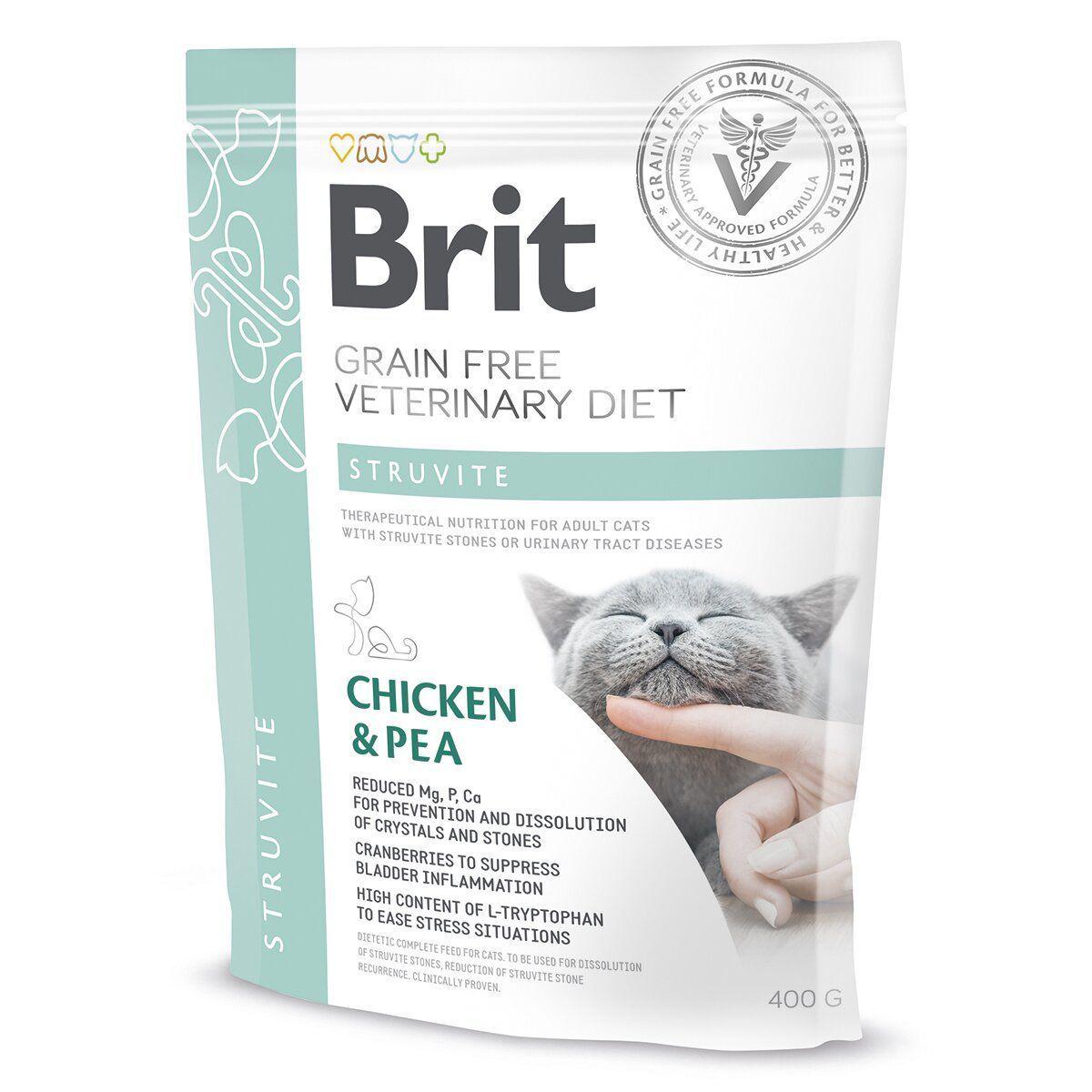 Корм сухой для кошек Brit Veterinary Diet Struvite Cat при лечении и профилактике мочекаменной болезни 400 г (28288)