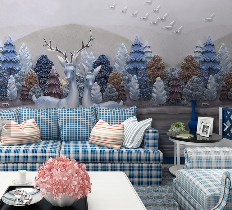 Фотообои флизелиновые для спальни/зала/кухни моющиеся Зима наступает