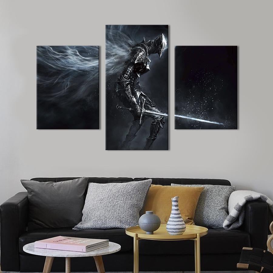 Картина на холсте триптих Мрачная игра Dark Souls 96x60 см (1415-32)