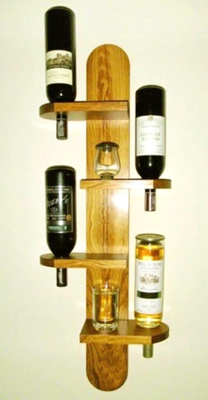 Полка для вина настенная из дерева Кария Сиена (ПНК-005105)