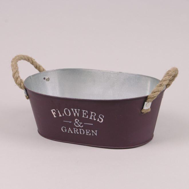 Кашпо металлическое Flora Flowers & Garden овальное Коричневый (39370)