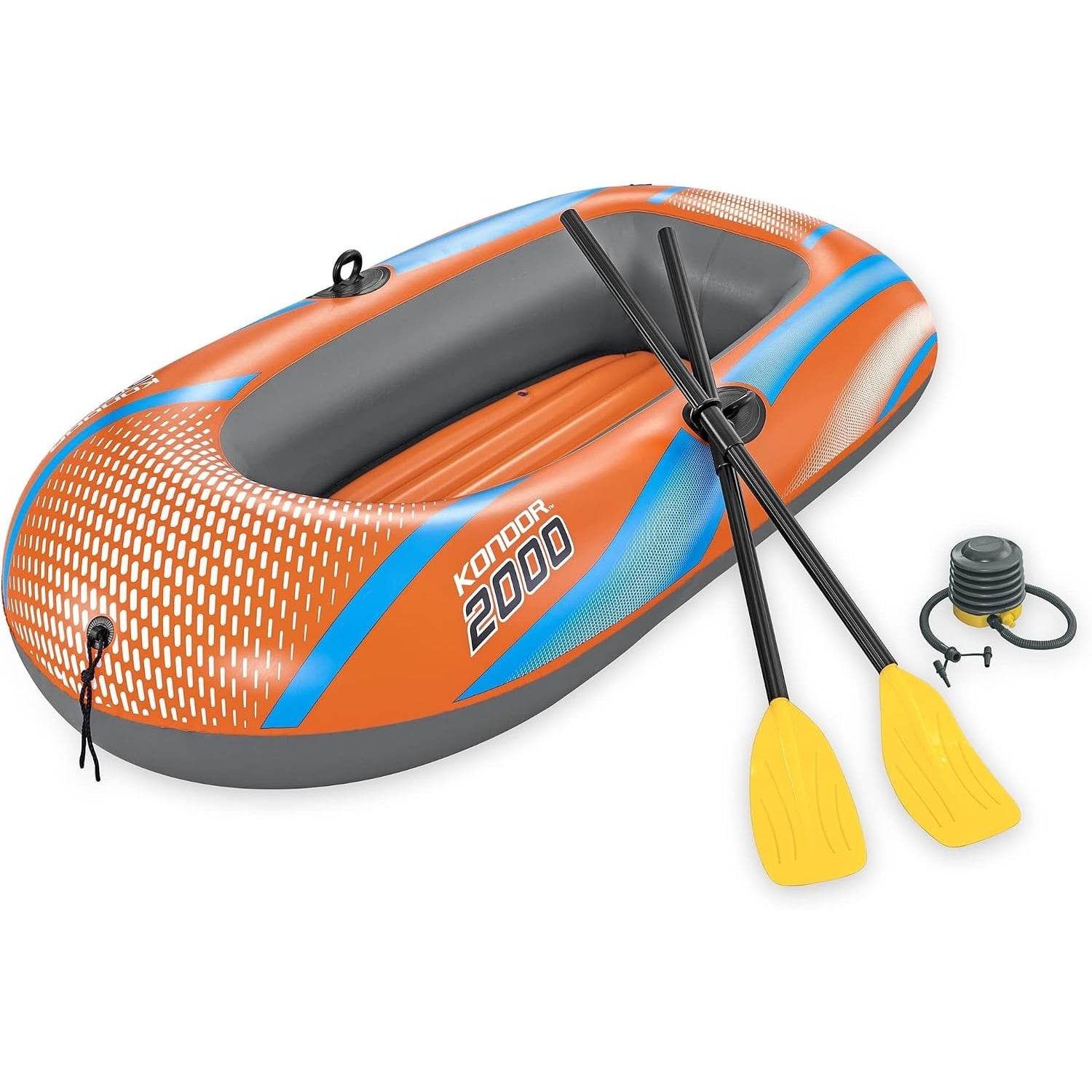 Лодка надувная Bestway Kondor 2000 Raft Set двухместная с веслами и насосом 196х106 см/нагрузка до 120 кг (bw-kon2000)