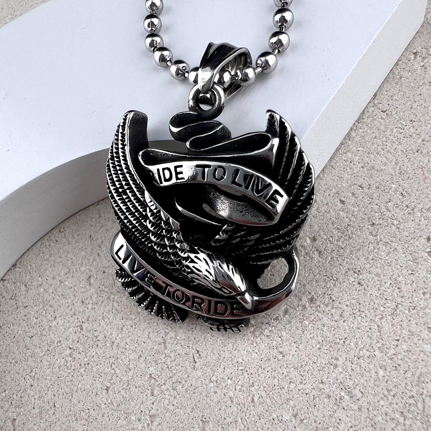 Кулон готичний з орлом з нержавіючої медичної сталі (PS-028)