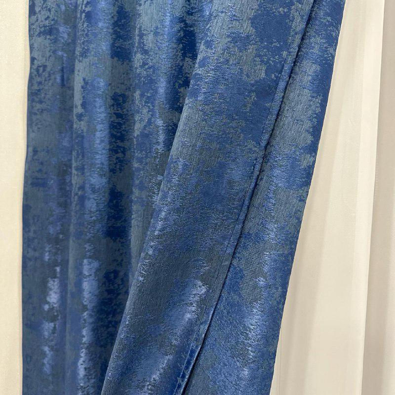 Штори жакардові з мармуровим візерунком середнє затемнення 1,5x2,7 м 2 шт. Синій (К1039-27) - фото 8 Штори жакардові з мармуровим візерунком середнє затемнення 1,5x2,7 м 2 шт. Синій (К1039-27) - фото 8