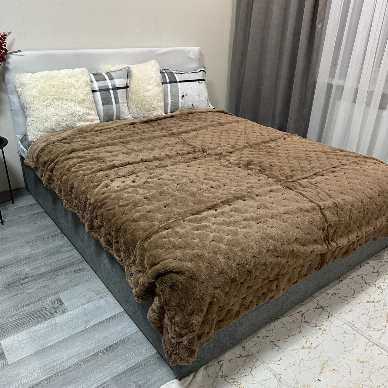 Покрывало микрофибра 200х230 см Коричневый (P-капелька-3)