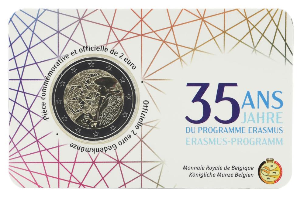 Коллекционная монета Бельгия 2 февраля 2022 года Bimetal UNC 35-league program Erazmus (М17164)
