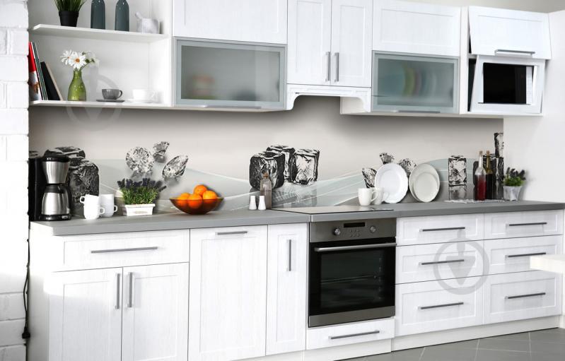 Скинали на кухню Zatarga «Кристальная прозрачность» 600х3000 мм виниловая 3Д наклейка кухонный фартук