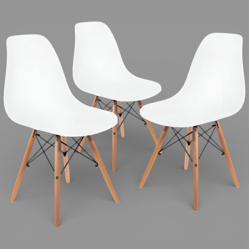 Кресло для кухни на ножках Bonro В-173 Full KD 3 шт. Белый (3935)