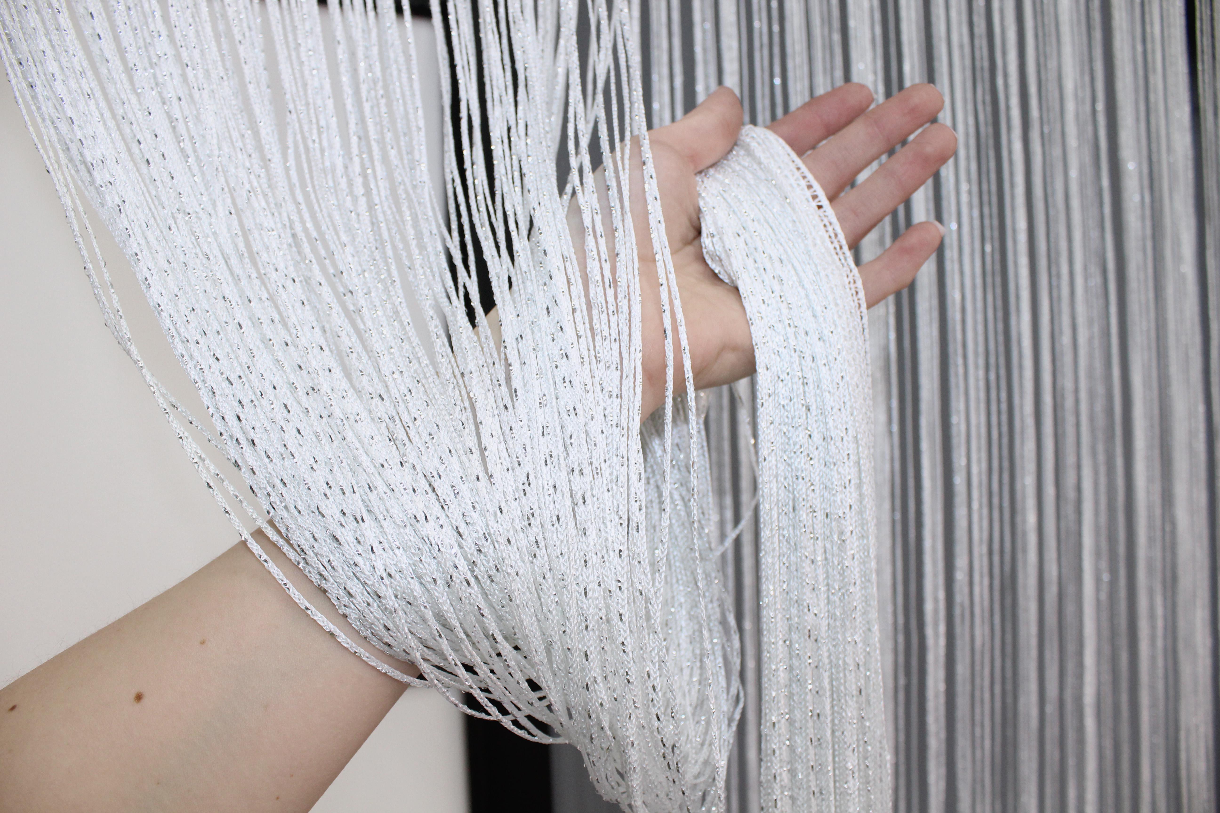 Шторы-нити с люрексом 300х300 см Белый (61-033) - фото 7