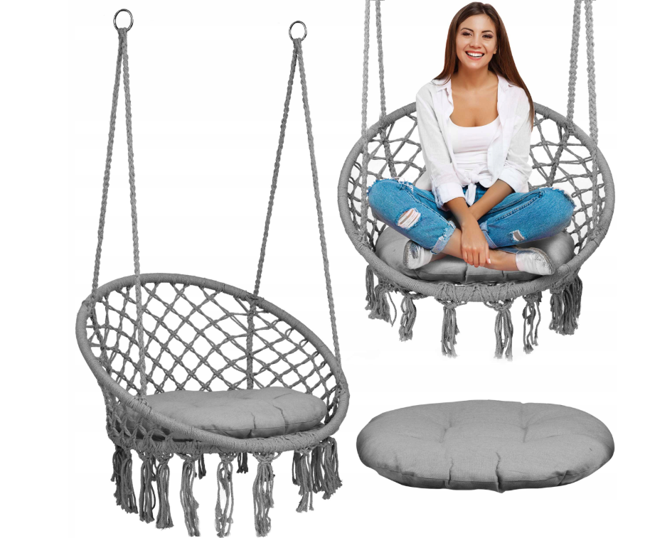 Крісло підвісне з подушкою BOHO Sofotel Сірий (100865) - фото 4 Крісло підвісне з подушкою BOHO Sofotel Сірий (100865) - фото 4