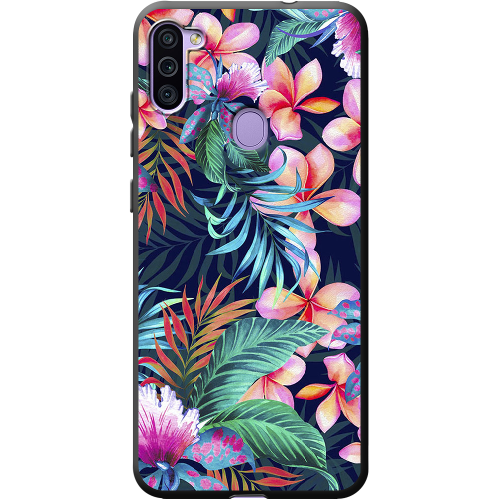 Чехол Boxface Samsung A115 Galaxy A11 flowers in the tropics Черный силикон (39628-up1971-40216)