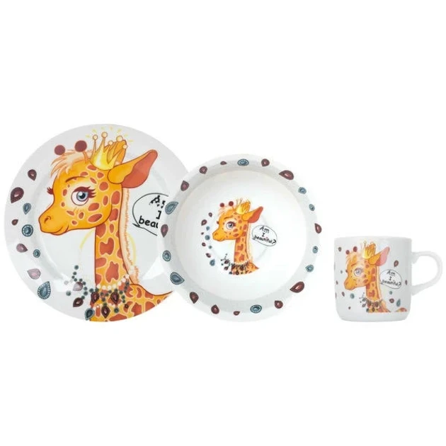 Набір дитячого посуду Limited Edition Pretty Giraffe 3 пр. (YF6025)