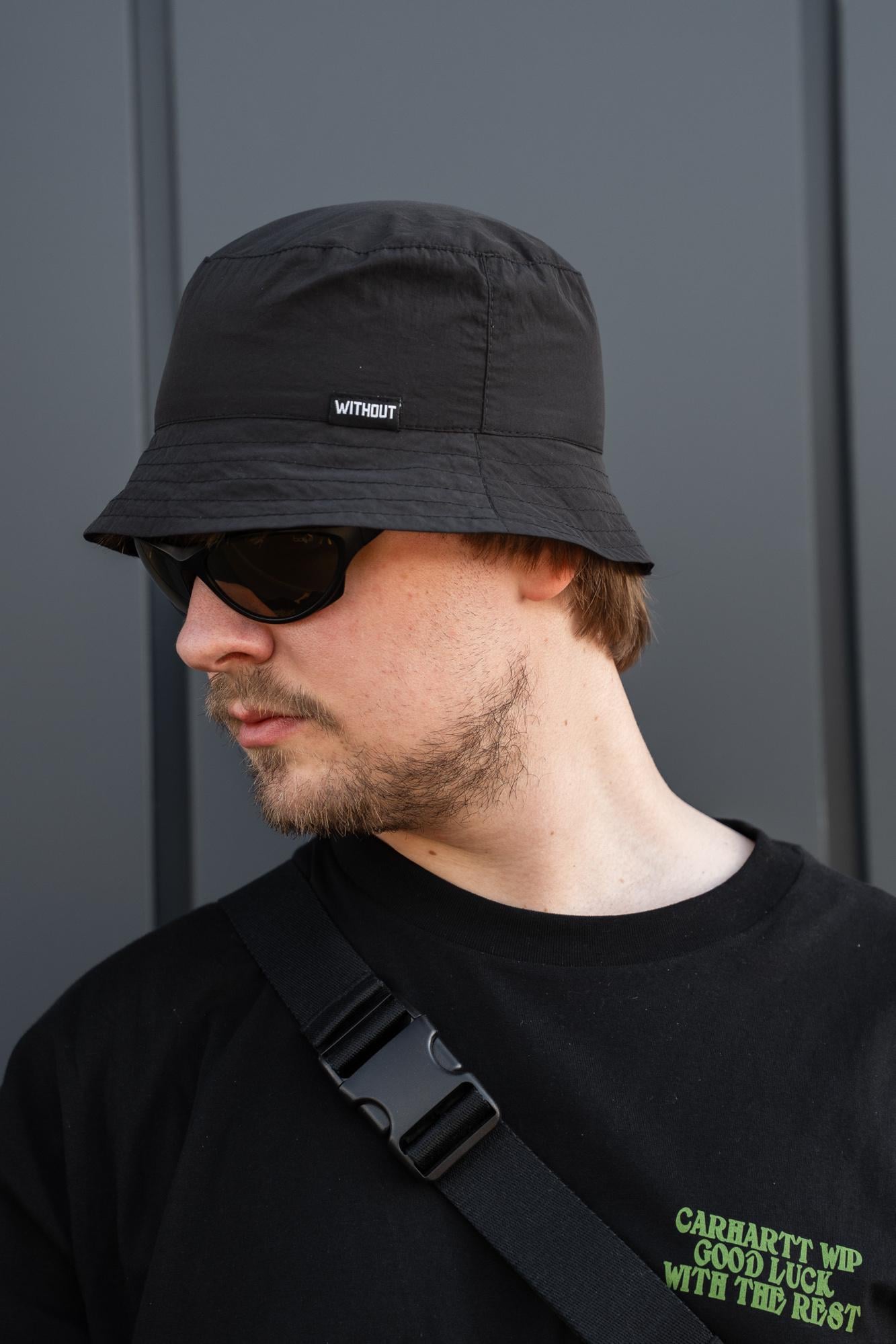 Панамка из жатой плащевки Without L Black (L8056416 8056417)