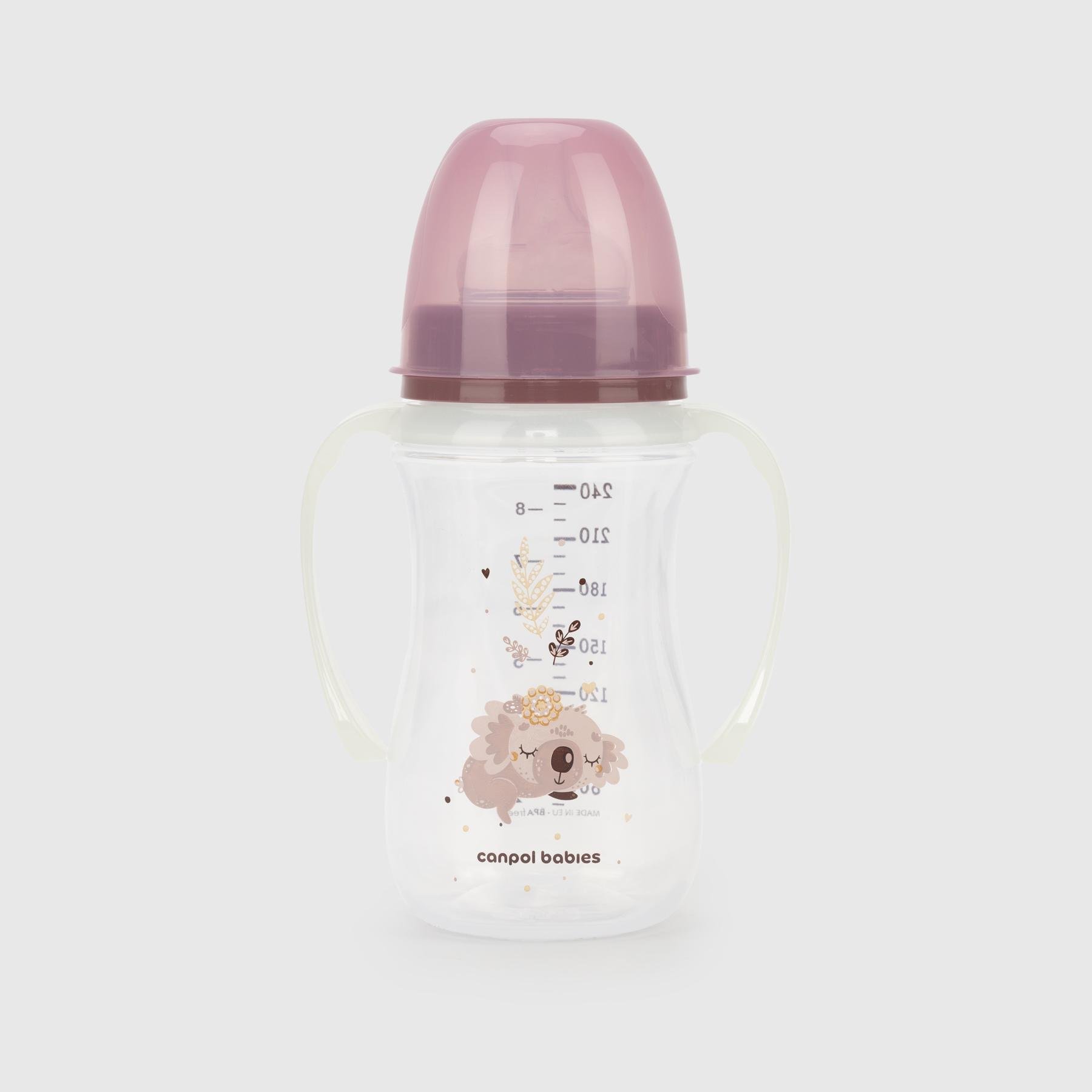 Бутылочка антиколиковая Canpol Babies 35/237_pin Easystart Sleepy Koala с широким отверстием 240 мл Розовый (2000990204219)