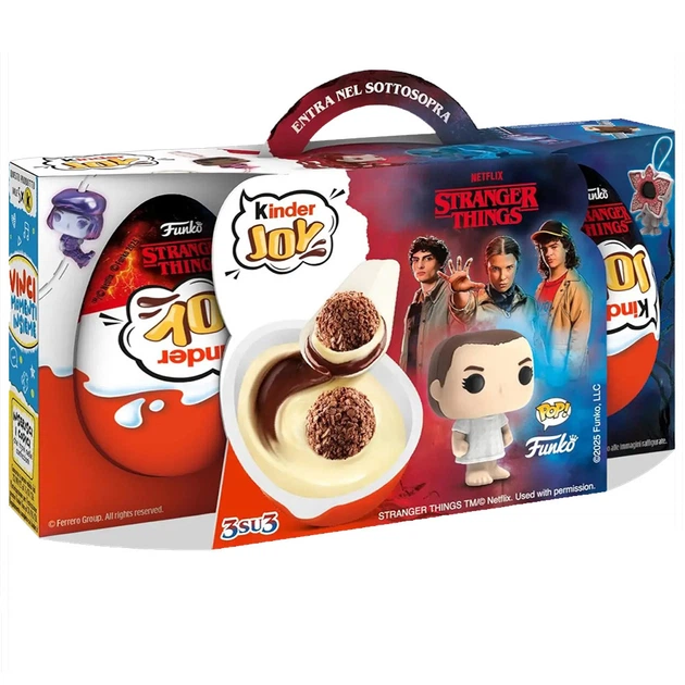 шоколадное яйцо Kinder Joy Funko Netflix Stranger Things 3 шт. 60 г (2896631362)