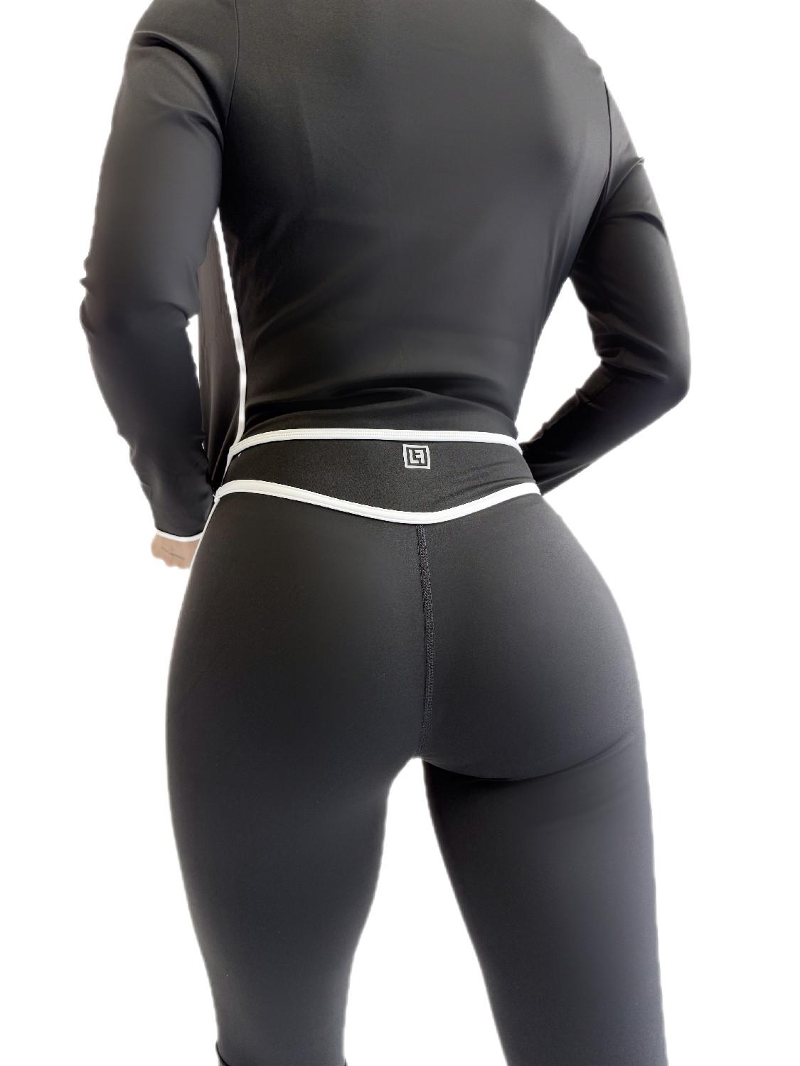 Костюм для фитнеса женский LILAFIT лосины пуш ап/топ/кофта L Черный (LFS000159) - фото 4