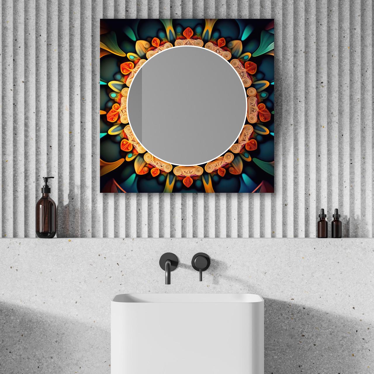 Зеркало на стену NovellaPrint с рисунком цветов квадратное 70х70 см (2010.5) Зеркало на стену NovellaPrint с рисунком цветов квадратное 70х70 см (2010.5)