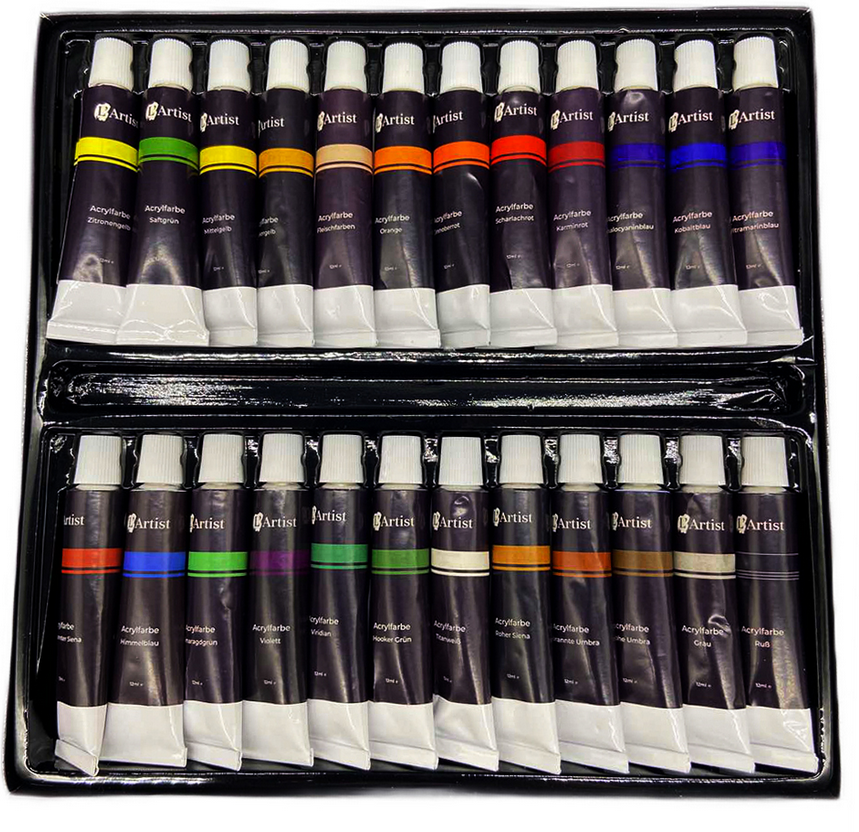 Набір художніх акрилових фарб L'Artist Premium 24 кольори по 12 мл - фото 5 Набір художніх акрилових фарб L'Artist Premium 24 кольори по 12 мл - фото 5