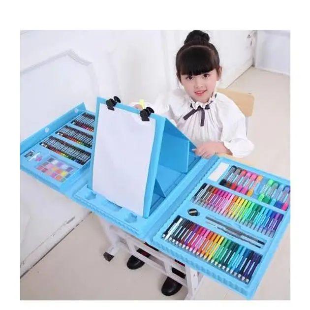 Набір для малювання з мольбертом фломастери/фарби та олівці у валізі 208 пр. 40x30x6 см Блакитний (opt-20003) - фото 2 Набір для малювання з мольбертом фломастери/фарби та олівці у валізі 208 пр. 40x30x6 см Блакитний (opt-20003) - фото 2