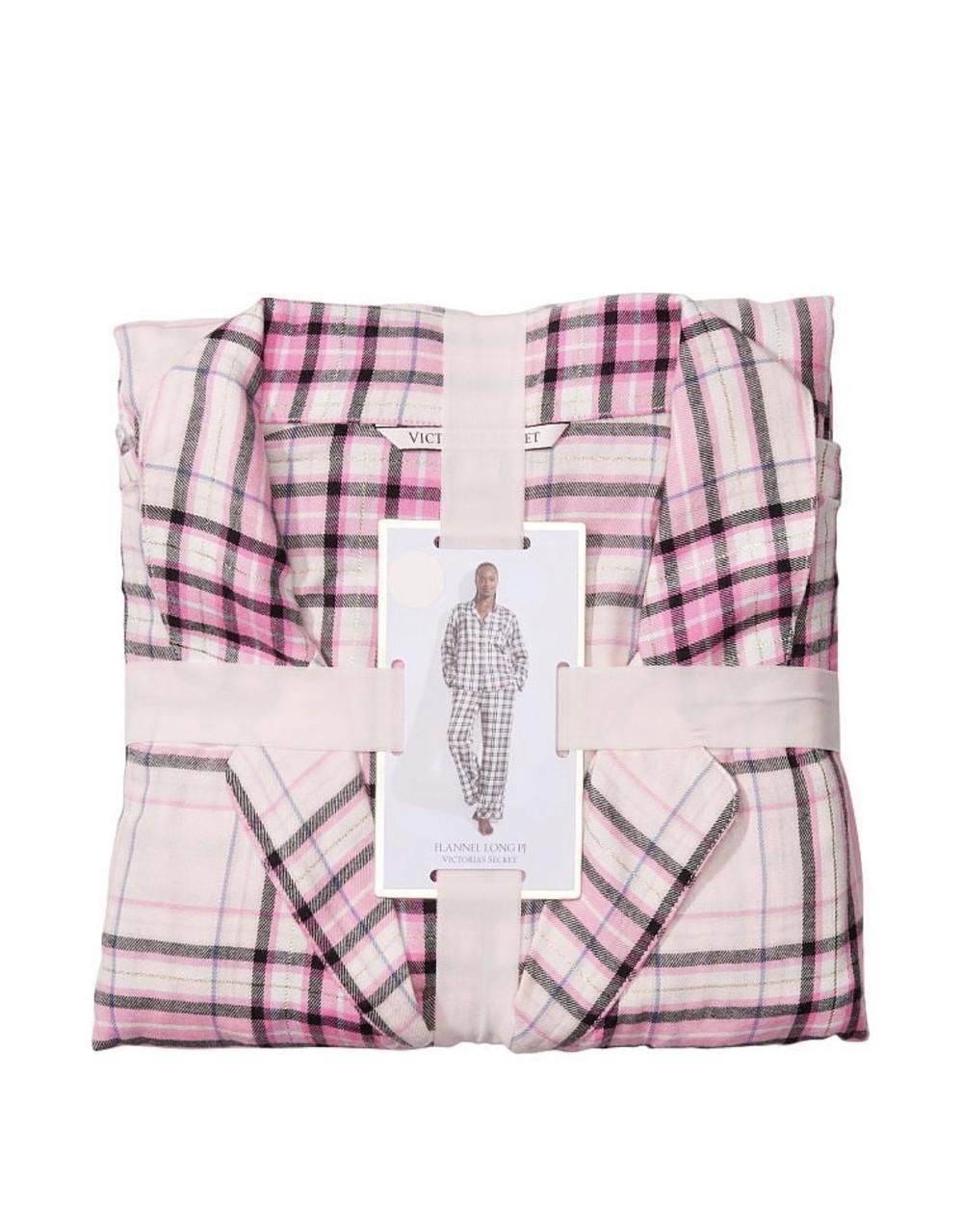 Пижама женская Victoria's Secret Flannel брюки/рубашка М Розовый (2095315422) - фото 4