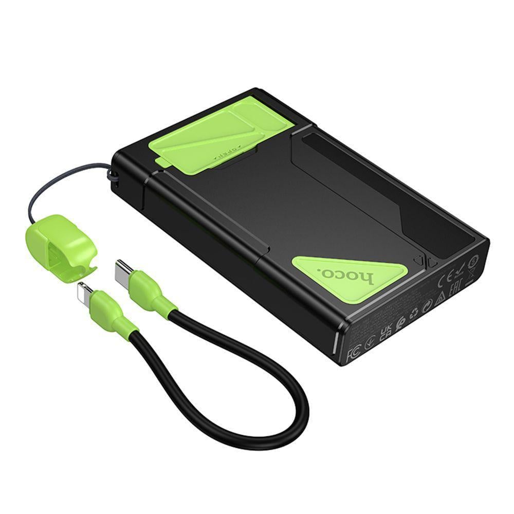 Повербанк Hoco с MagSafe мобильный 22,5W и PD20W 10000mAh Черный/Зеленый (DB83)