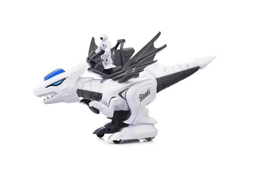Динозавр на радиоуправлении Robot Dinosaur звук/подсветка/3 режима демонстрации/запись голосовых команд White/Black (139605)