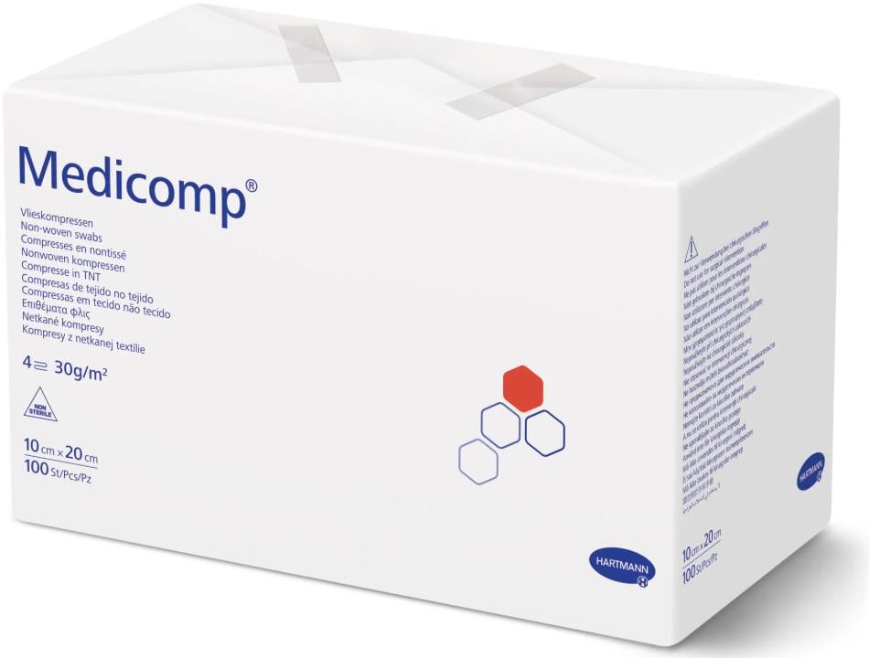 Салфетки нестерильные Medicomp из нетканого материала 4-х слойные 10х20 см (4218272)