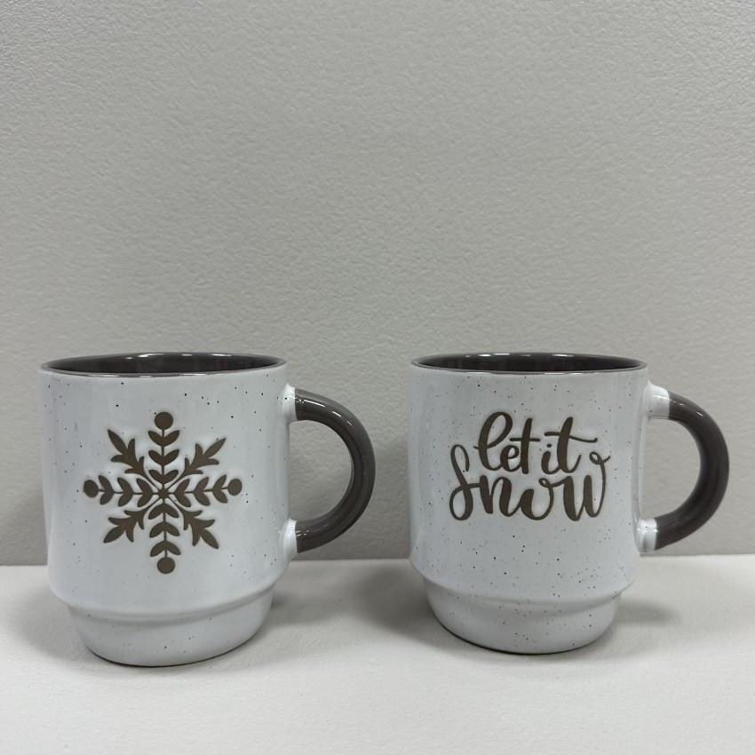 Набор керамических чашек Limited Edition TRSC-BH5019 NY Warmly 320 мл 9 см d 8 см 2 шт. Grey (2815966026) - фото 4