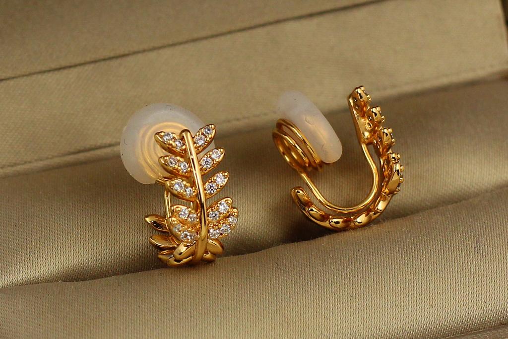 Серьги клипсы Xuping Jewelry Хамедорея 1,5 см Золотистый (33754065)