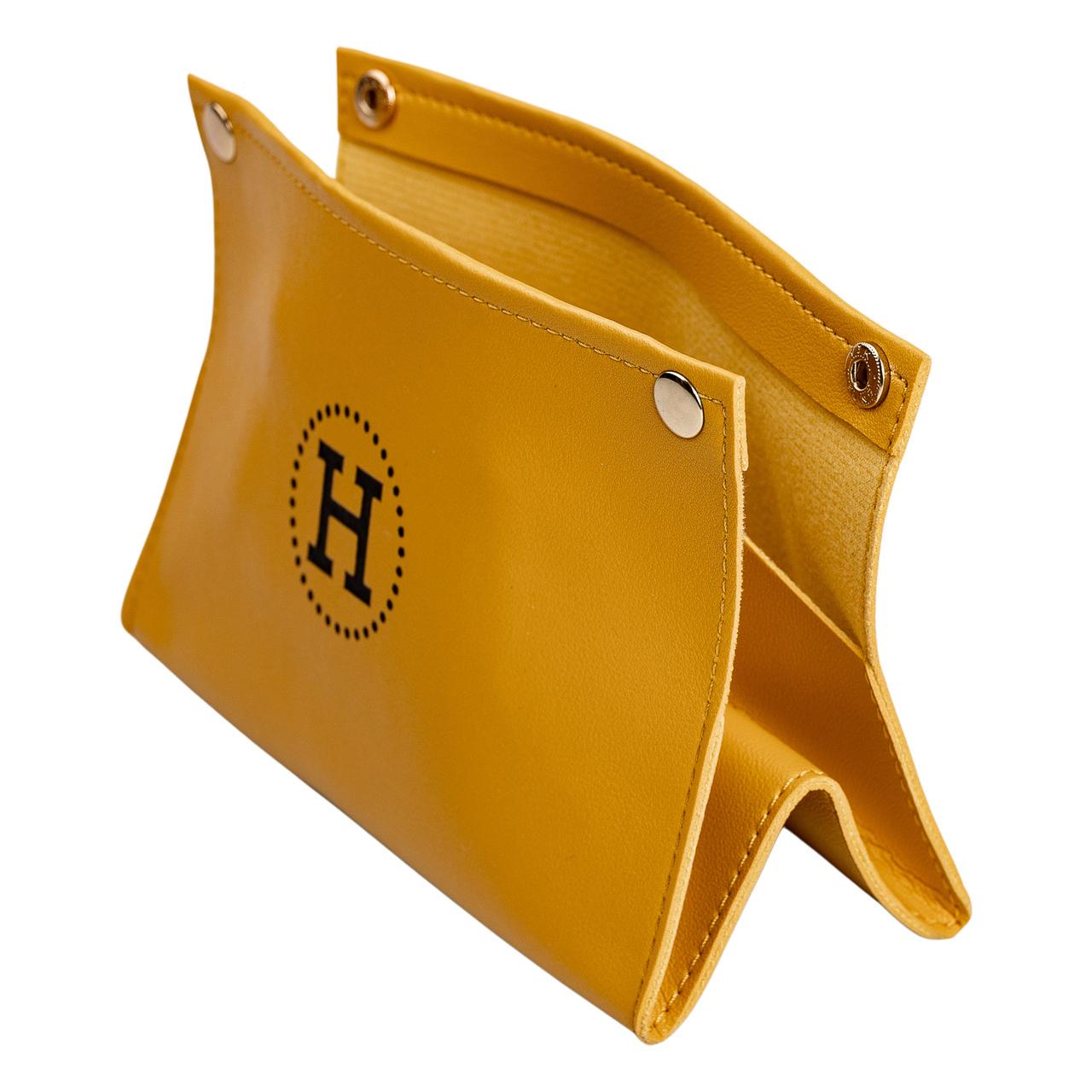 Салфетница из эко кожи 20x7,5x11,5 см Желтый (5834)