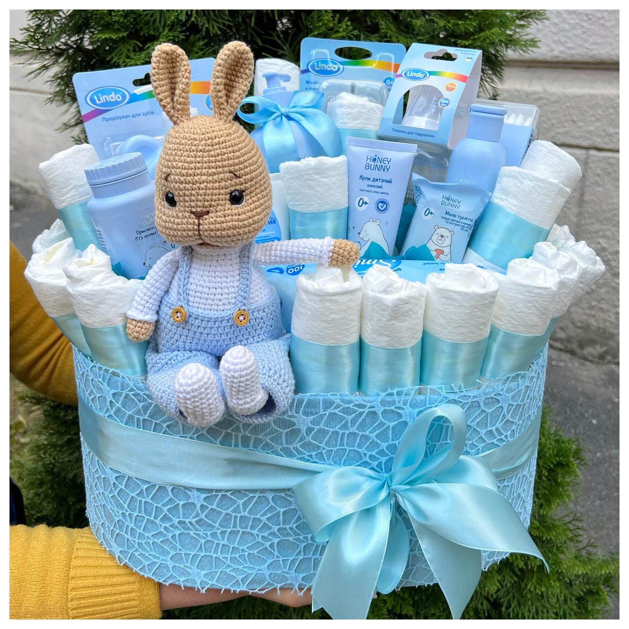 Букет з памперсів та дитячої косметики на виписку в пологовий Блакитний (1963545056) - фото 4 Букет з памперсів та дитячої косметики на виписку в пологовий Блакитний (1963545056) - фото 4