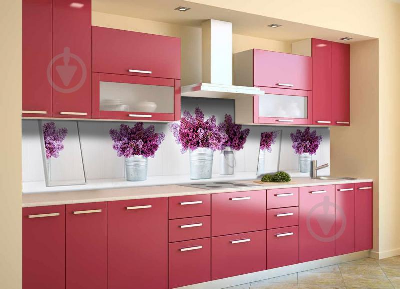 Скинали на кухню Zatarga «Сирень в ведре» 600х2500 мм виниловая 3Д наклейка кухонный фартук самоклеящаяся Z180830 Скинали на кухню Zatarga «Сирень в ведре» 600х2500 мм виниловая 3Д наклейка кухонный фартук самоклеящаяся Z180830