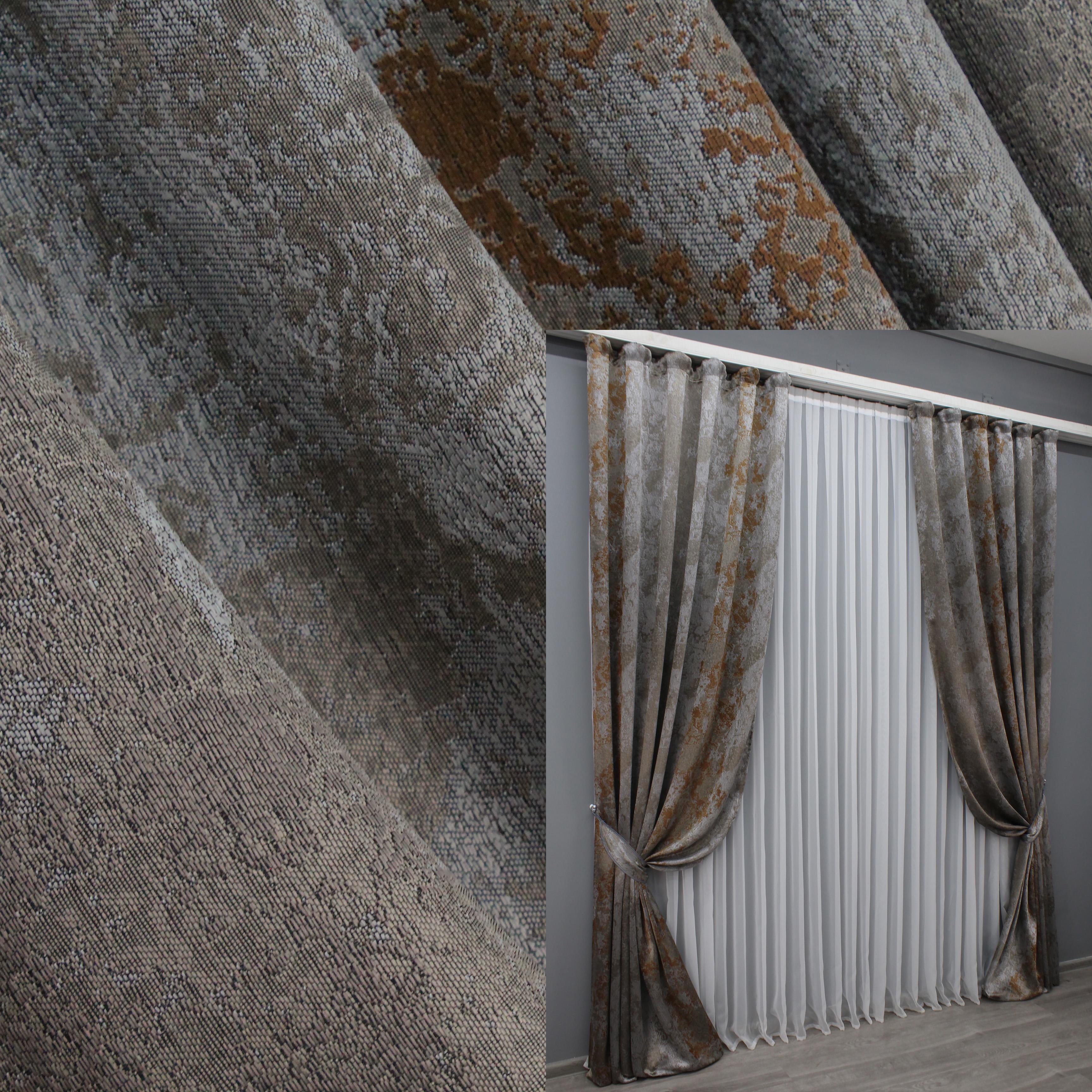 Комплект готовых штор VR-Textil Мрамор Al-7 № 1470ш 150х290 см 2 шт. Серый/Коричневый (33-0326) - фото 2 Комплект готовых штор VR-Textil Мрамор Al-7 № 1470ш 150х290 см 2 шт. Серый/Коричневый (33-0326) - фото 2