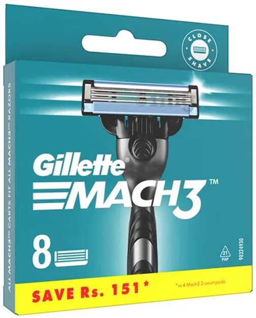 Касети для гоління GILLETTE MACH 3 змінні 8 шт. (3014260243548)