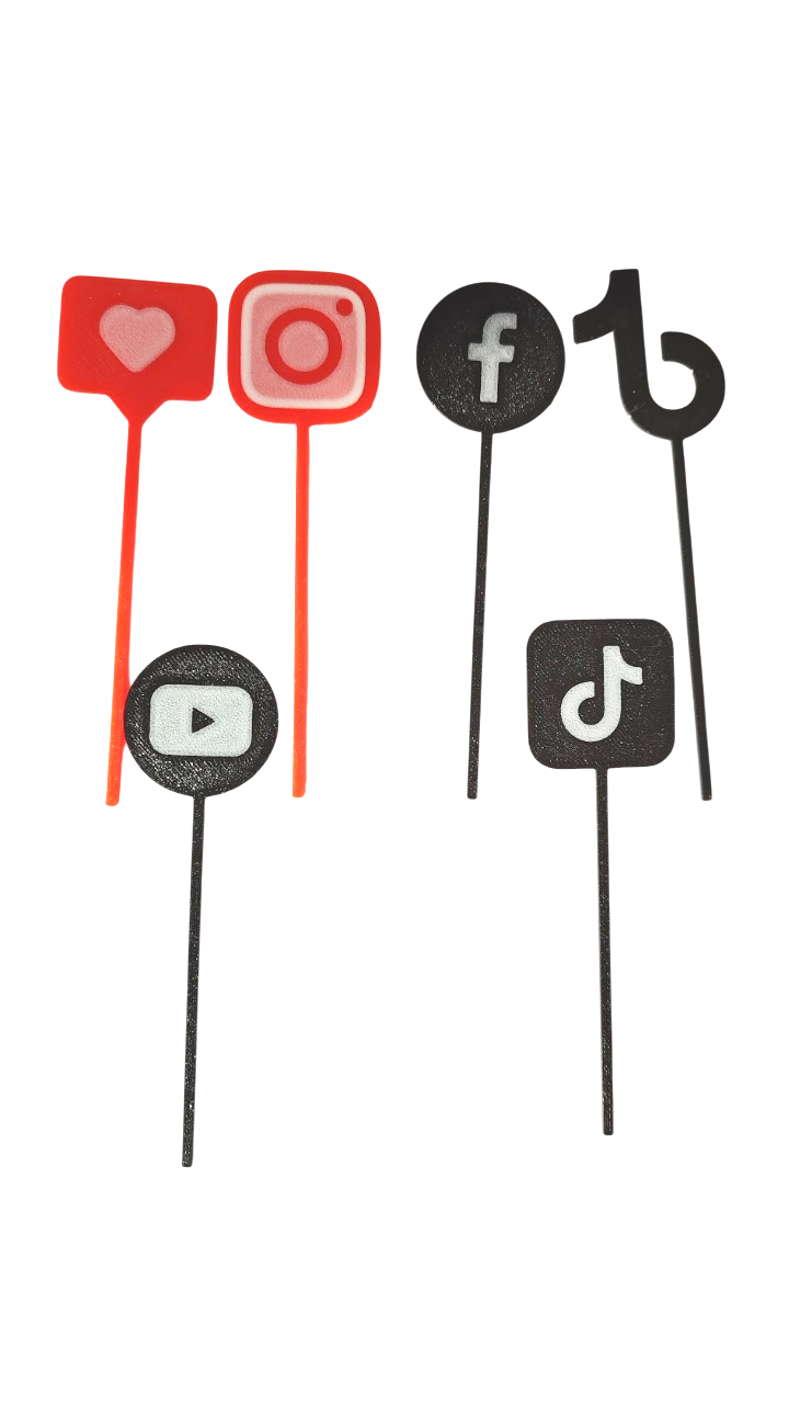 Комплект топперов для торта социальные сети (698)