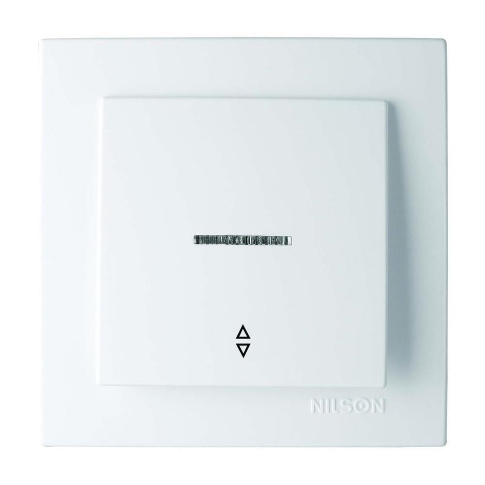 Выключатель одноклавишный Nilson Touran проходной с подсветкой Белый (24111008)