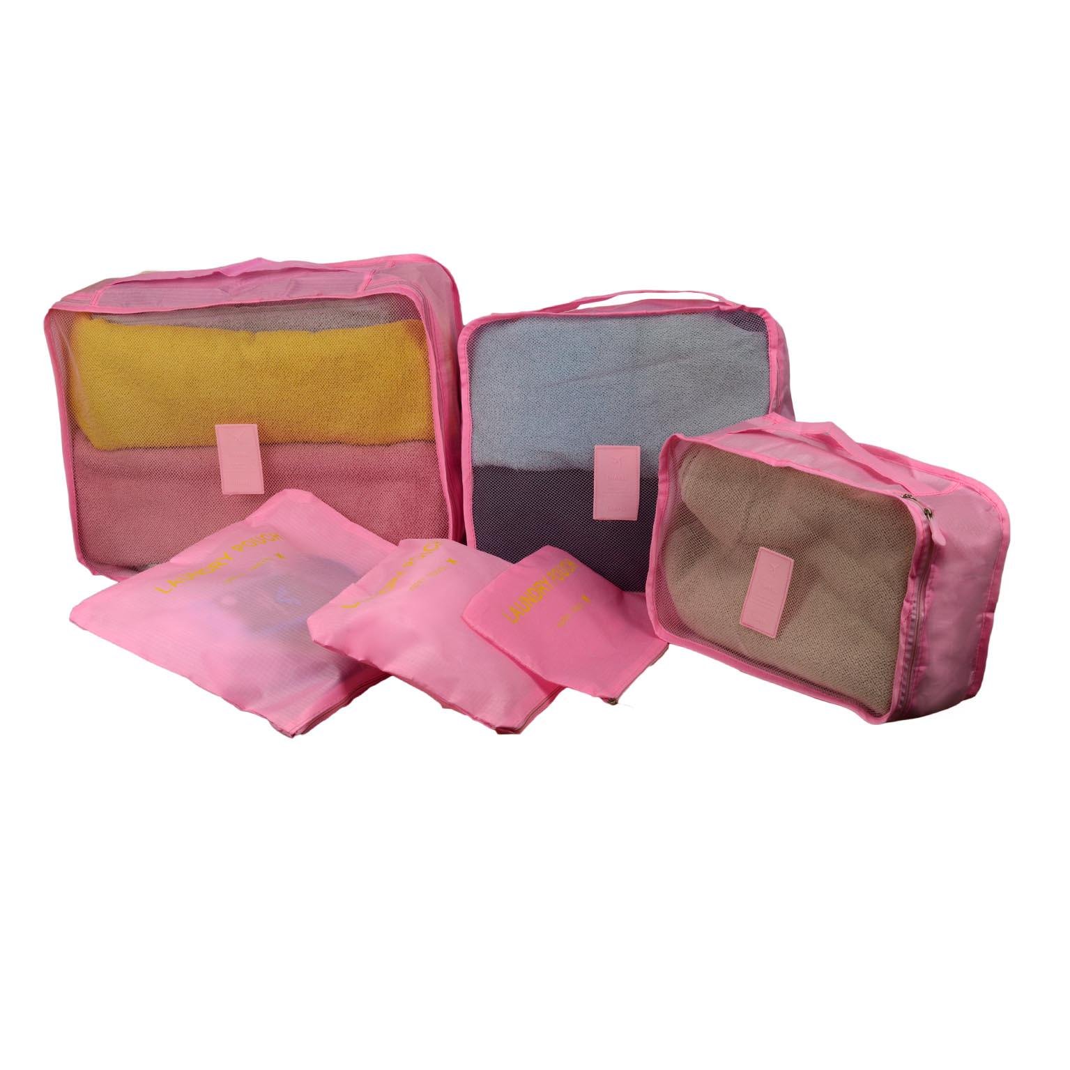 Набор органайзеров для путешествий и дома 6в1 нейлон водоотталкивающий Розовый (КДО-15-3) - фото 4 Набор органайзеров для путешествий и дома 6в1 нейлон водоотталкивающий Розовый (КДО-15-3) - фото 4