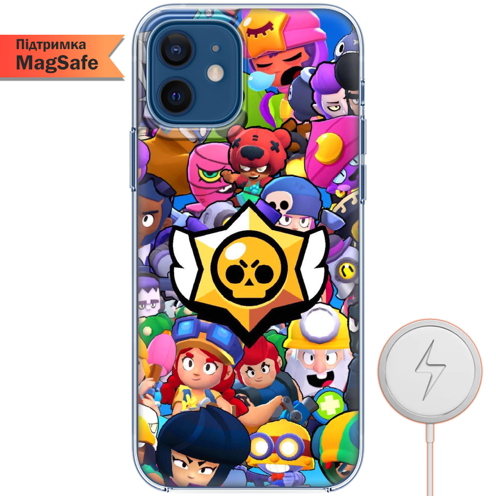 Чехол BoxFace iPhone 12 mini Brawl Stars Прозрачный силикон с поддержкой MageSafe (41084-up2389-41496)
