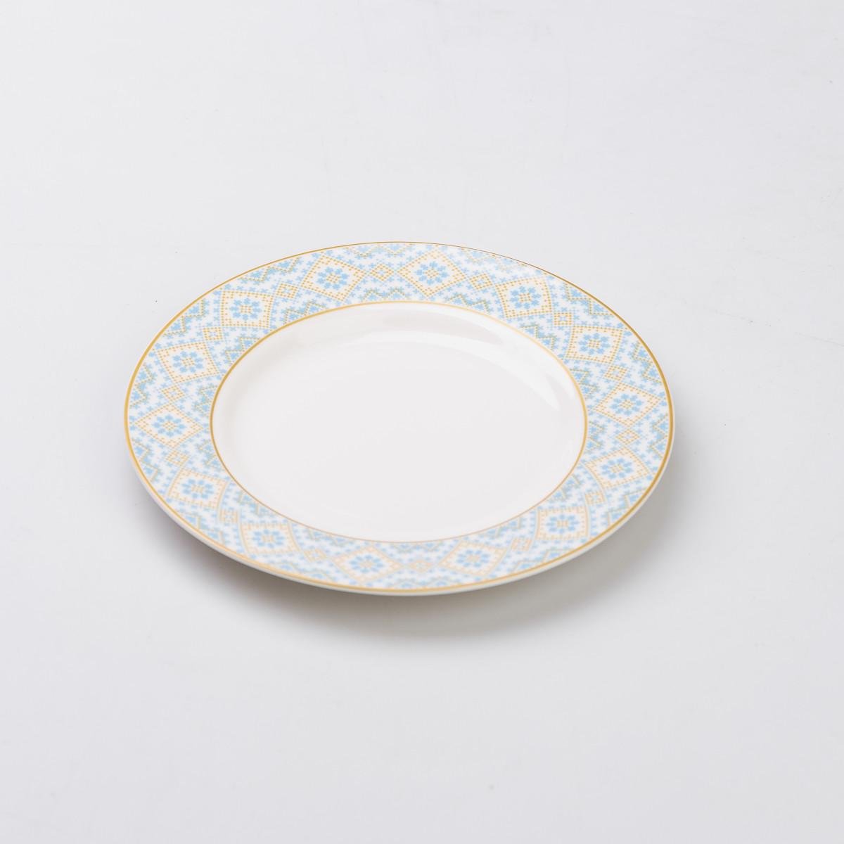 Тарілка керамічна десертна з орнаментом 19 см (5408)