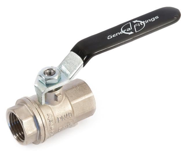 Кран кульовий повнопрохідний General Fittings 7100.L1 ВВ 1/2" PN40 латунь