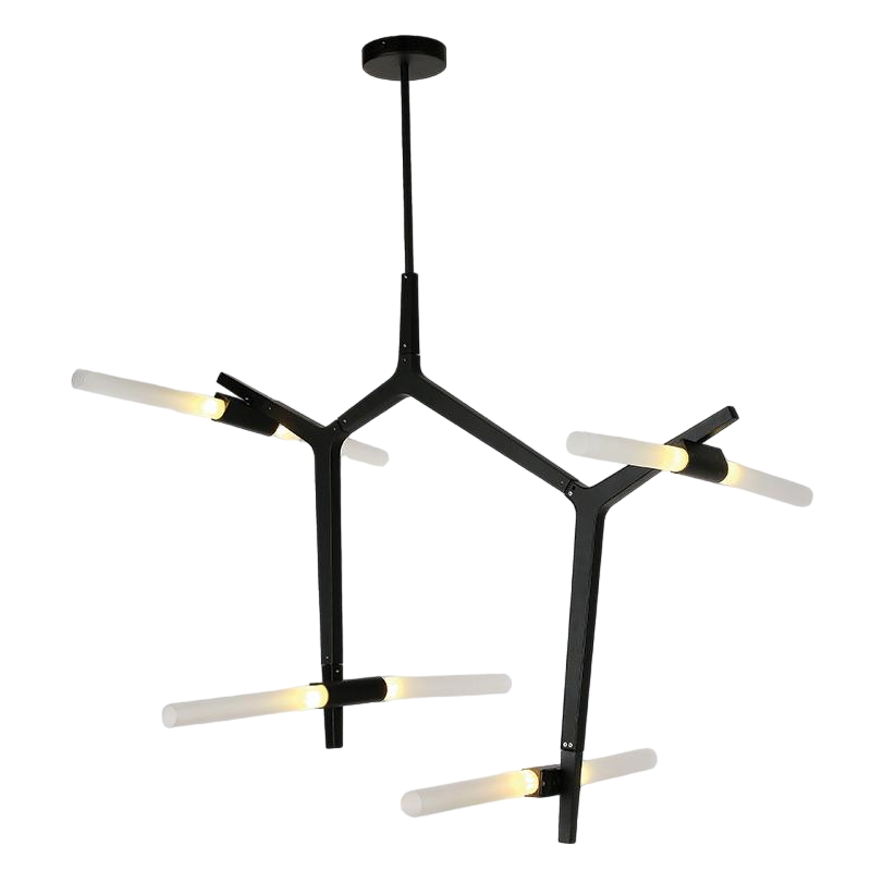 Люстра на 8 ламп Bulb Чорний (56-LPR189-8 BK) Люстра на 8 ламп Bulb Чорний (56-LPR189-8 BK)