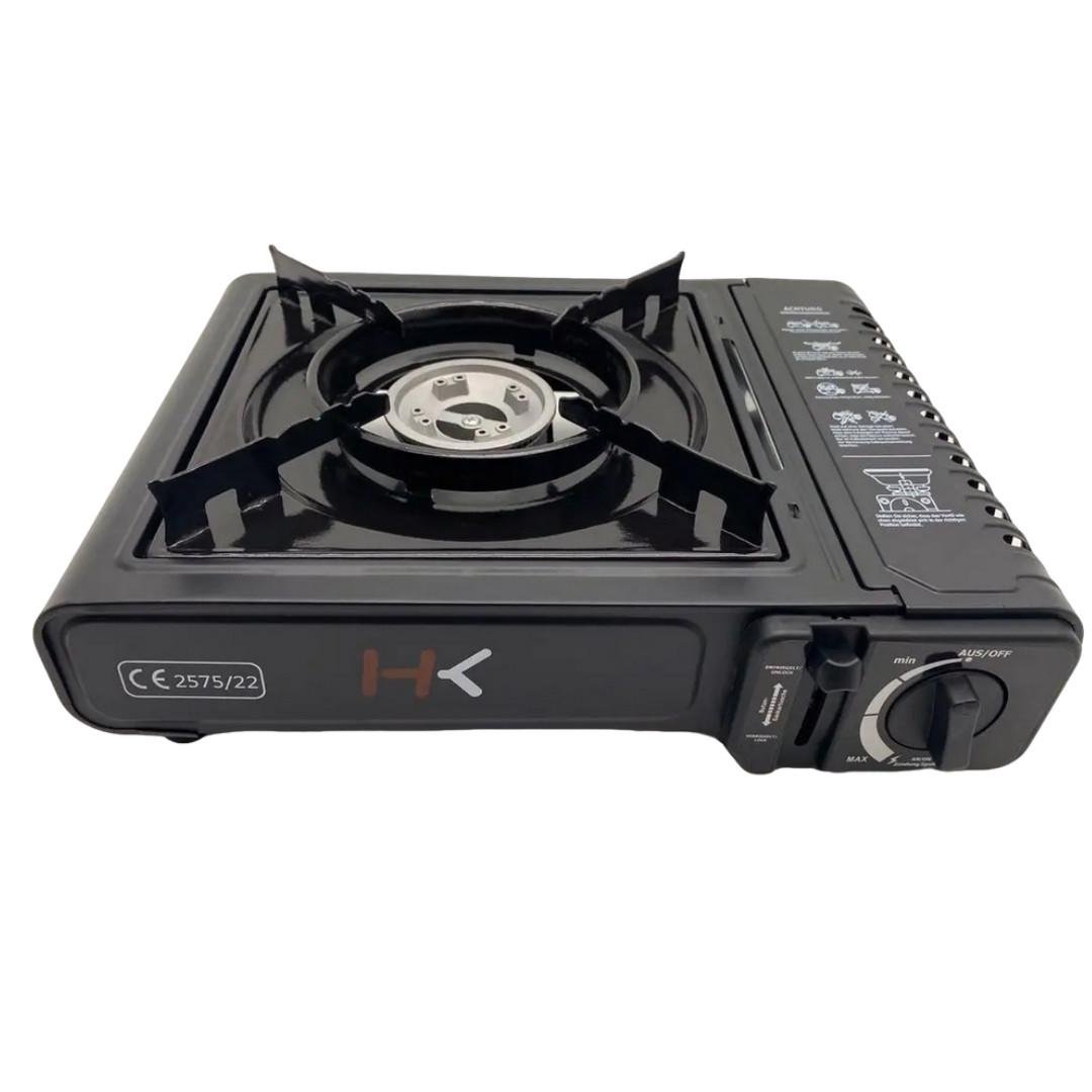 Газовая плита портативная туристическая Hak Warenhandel 46757 пьезо с кейсом Black (ZX150C)