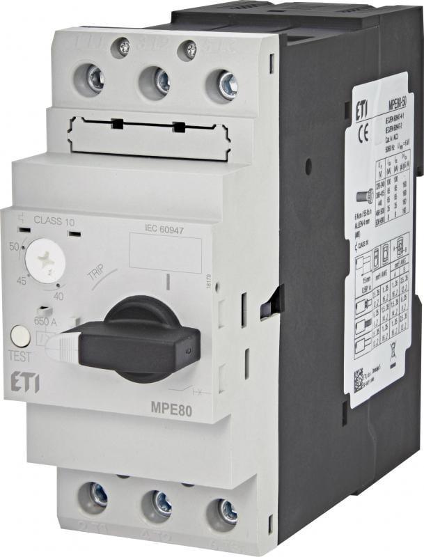Автомат защиты двигателя ETI MPE80-50 40-50 A с поворотной ручкой (4648016)