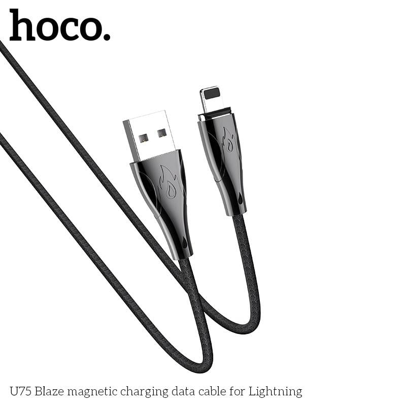 Кабель Hoco Lightning with LED Blaze U75 1,2 м Black (4ff73330) - фото 3