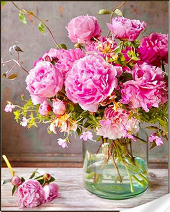 Алмазная мозаика Strateg Пионы в уютном интерьере 30х40 см (HEG86882)