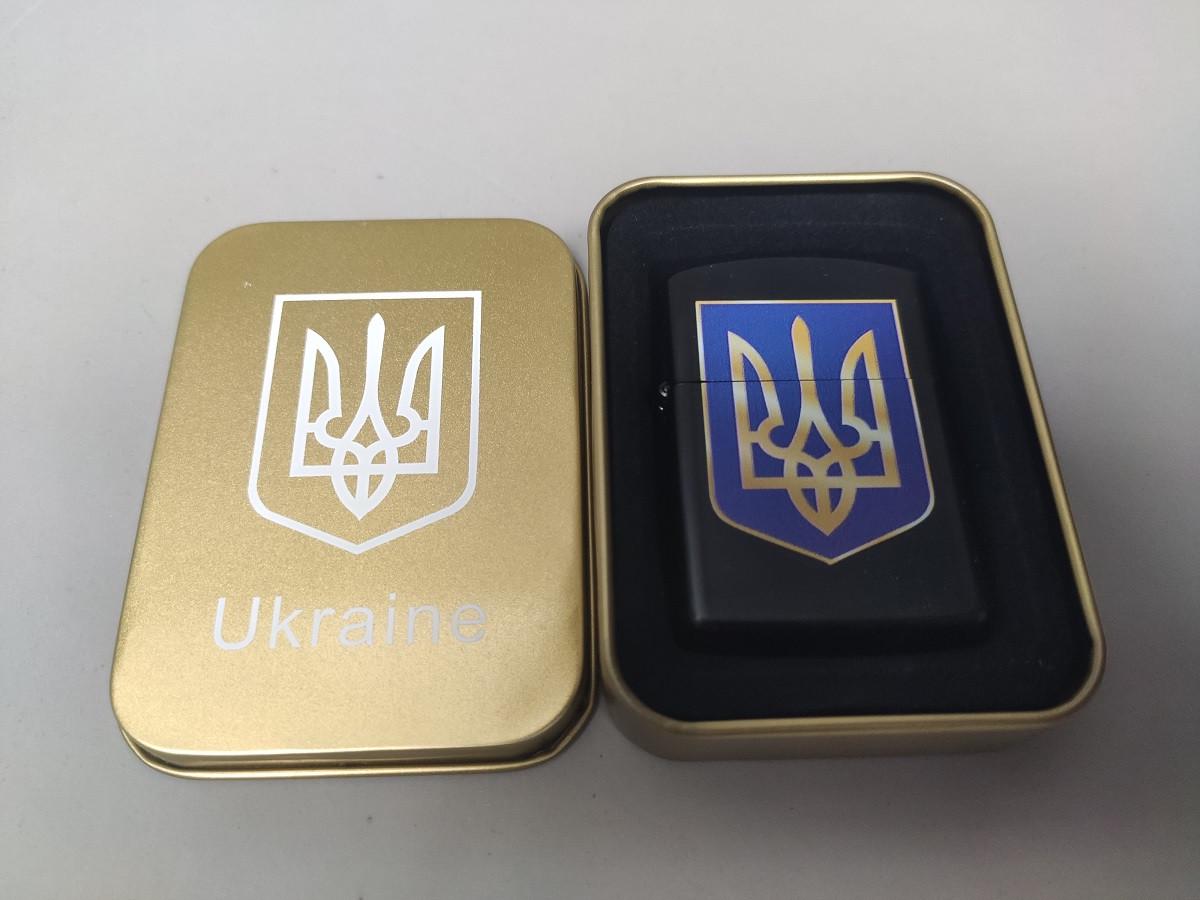 Зажигалка бензиновая Star Lighters Герб Украины Big Black Matte (ch00082) - фото 5