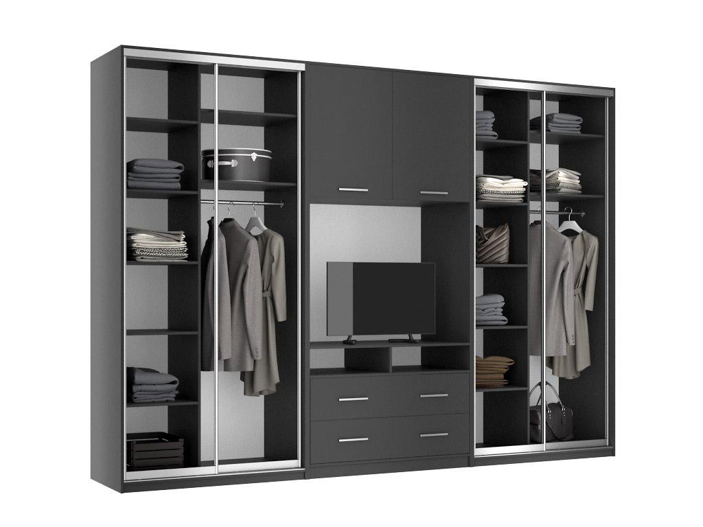 Шкаф-купе Mebel Star ECO Max TV 337х60х240 см Антрацитовый (24108562)